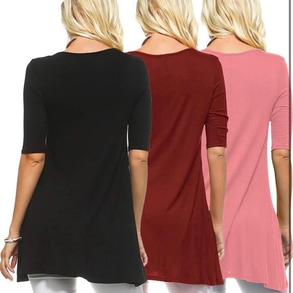 New Isaac Liev Minimalist Xtra Long Cut Burgundy Tunic Shirt Medium - Picture 2 of 6